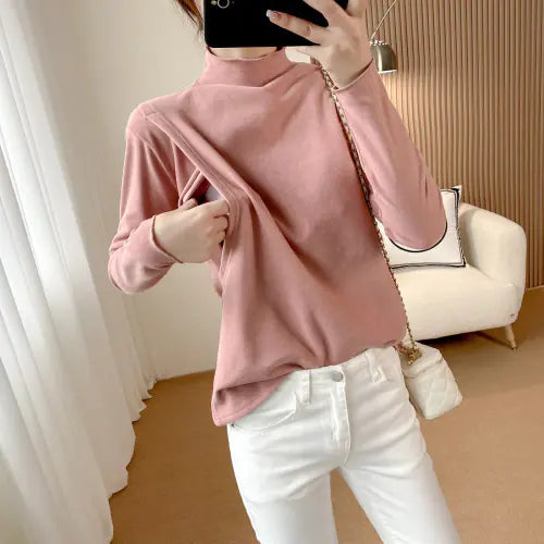 Velvet Maternity Nursing Top - Long Sleeve